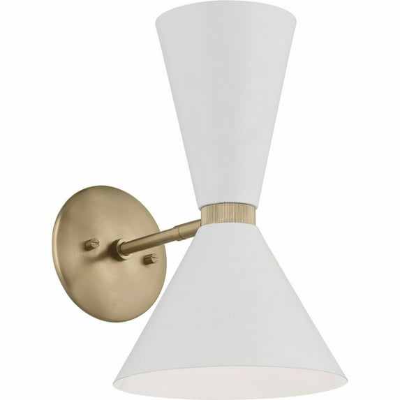 52570CPZWH Kichler Lighting Phix - 2 Light Wall Sconce-13.5 Inches Tall and 8.75 Inches Wide-Champagne Bronze/White Finish