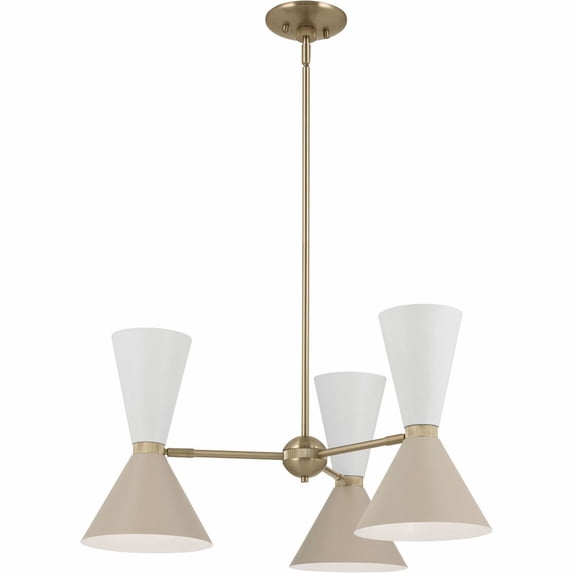 52565CPZGRG-Kichler Lighting-Phix - 6 Light Chandelier-13.5 Inches Tall and 30.75 Inches Wide-Champagne Bronze/Grey/White Finish
