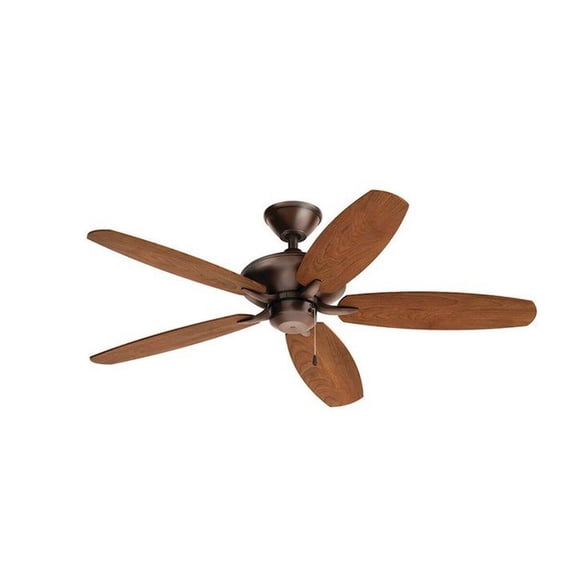 330160OBB-Kichler Lighting-Renew - 5 Blade Ceiling Fan In Modern Style-13.5 Inches Tall and 52 Inches Wide-Oil Brushed Bronze Finish-Walnut Blade