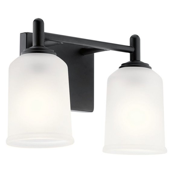 45573BK Kichler Lighting Shailene - 2 Light Bath Vanity Approved for Damp Locations - with Transitional inspirations - 8.25 inches tall by 12.5 inches