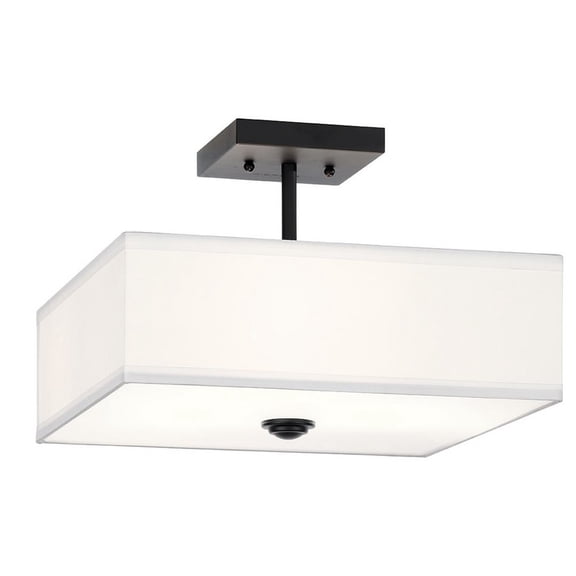 43691BK Kichler Lighting Shailene - 3 Light Semi-Flush Mount - 14 inches wide-Black Finish