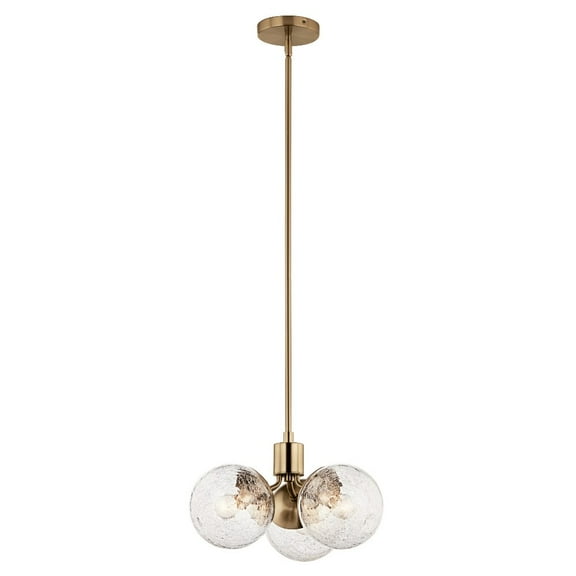 52700CPZ Kichler Lighting Silvarious - 3 Light Chandelier-9.5 Inches Tall and 16.5 Inches Wide-Champagne Bronze Finish-Clear Crackle Glass Color
