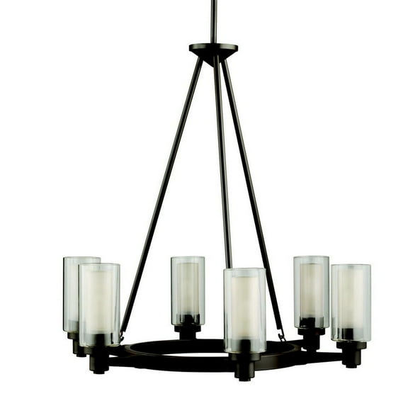 2344OZ Kichler Lighting Circolo - 6 light Chandelier - with Soft Contemporary inspirations - 26.5 inches tall by 26 inches wide-Olde Bronze Finish