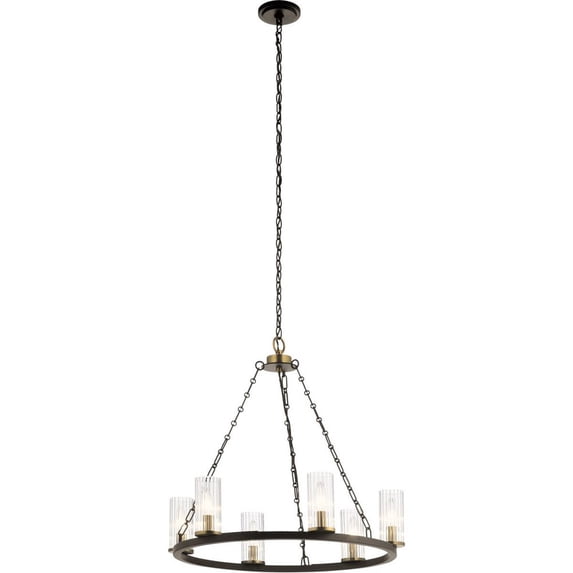 6 Light Medium Chandelier With Mid-Century/Retro Inspirations 23 Inches Tall By 25 Inches Wide -Traditional Installation Kichler Lighting 52107Oz