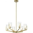 thumbnail image 1 of 52314BNB Kichler Lighting Nye - 6 light Medium Chandelier - with Transitional Inspirations - 14.75 inches tall by 28 inches wide-Brushed Natural Brass, 1 of 7
