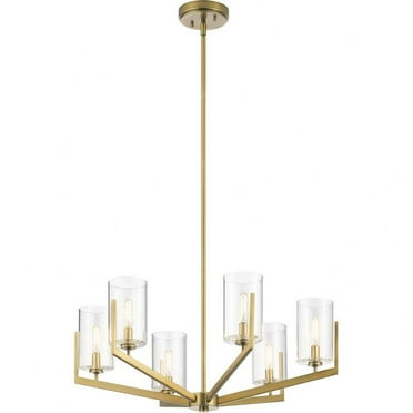 52314BNB-Kichler Lighting-Nye - 6 light Medium Chandelier - with Transitional Inspirations - 14.75 inches tall by 28 inches wide-Brushed Natural Brass