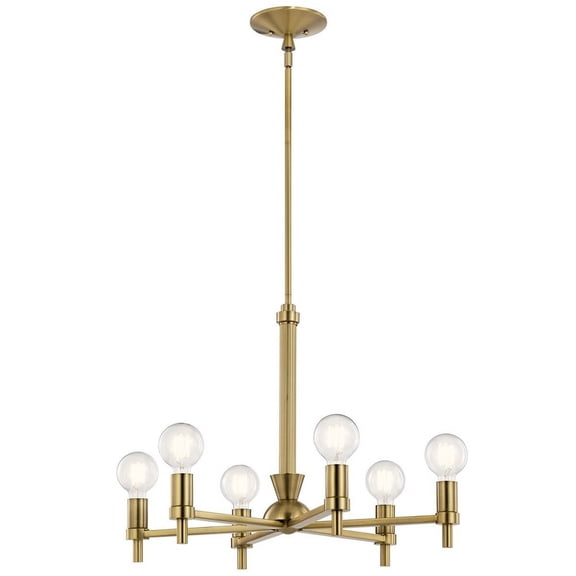 52424BNB Kichler Lighting Torvee - 6 Light Medium Chandelier In Art Deco Style-19.5 Inches Tall and 25 Inches Wide-Brushed Natural Brass Finish