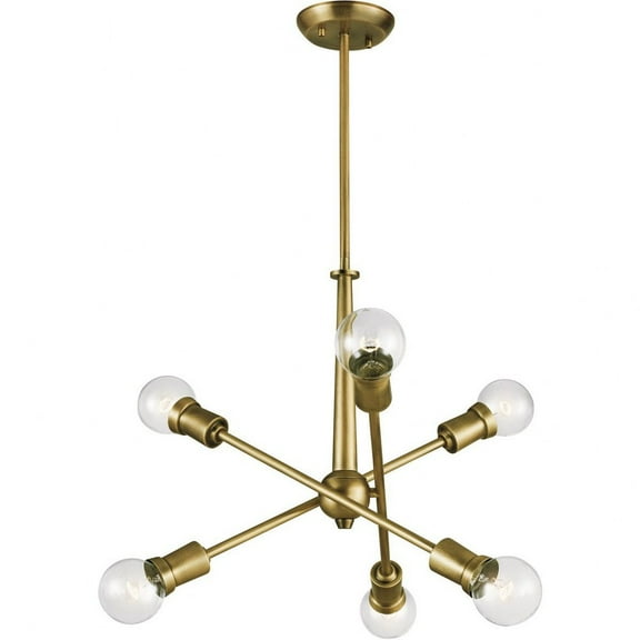43095NBR Kichler Lighting Armstrong - 6 Light Small Chandelier - with Contemporary inspirations - 27.75 inches tall by 20 inches wide-Natural Brass