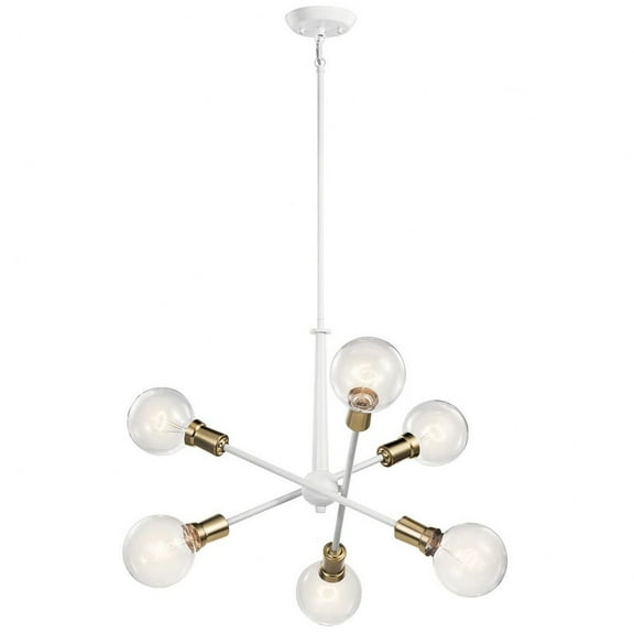 43095WH-Kichler Lighting-Armstrong - 6 Light Small Chandelier - with Contemporary inspirations - 27.75 inches tall by 20 inches wide-White Finish