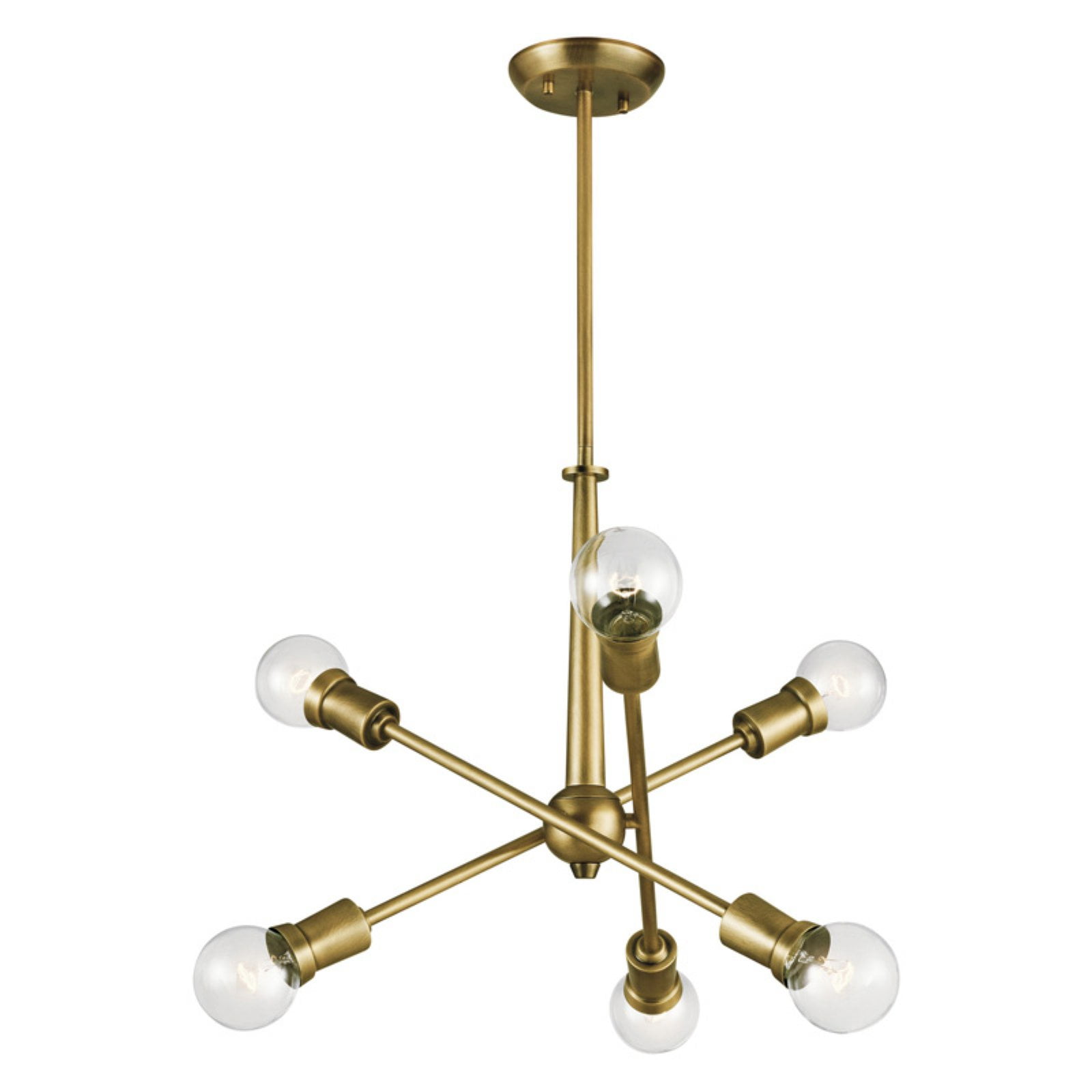 Natural Brass Mini Sputnik Chandelier with Adjustable Arms