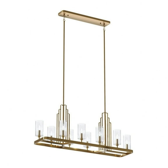 52413BNB Kichler Lighting Kimrose - 10 Light Double Linear Chandelier In Art Deco Style-17.75 Inches Tall and 12.75 Inches Wide-Brushed Natural Brass