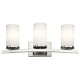 thumbnail image 1 of 45497NI Kichler Lighting Crosby - 3 Light Bath Vanity Approved for Damp Locations - with Contemporary inspirations - 23 inches wide-Brushed Nickel, 1 of 9