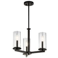 thumbnail image 1 of 43997OZ Kichler Lighting Crosby - 3 light Convertible Chandelier - with Contemporary inspirations - 13.75 inches tall by 18 inches wide-Olde Bronze, 1 of 5