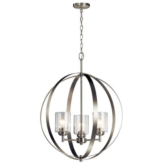 44034NI Kichler Lighting Winslow - 3 Light Medium Round Chandelier - 30.75 Inches Tall by 24.5 Inches Wide-Brushed Nickel Finish -Traditional