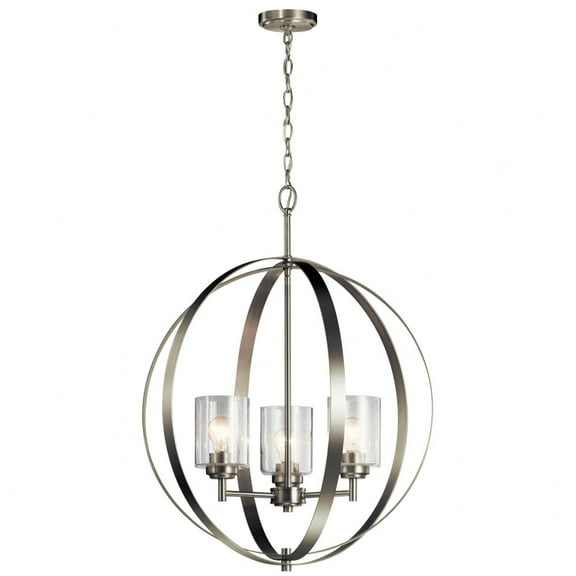 44034NI Kichler Lighting Winslow - 3 Light Medium Round Chandelier - 30.75 Inches Tall by 24.5 Inches Wide-Brushed Nickel Finish    -Traditional