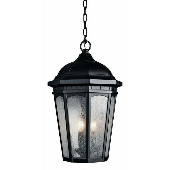 3 Light Outdoor Hanging Pendant With Traditional Inspirations 21.25 Inches Tall By 12.25 Inches Wide-Textured Black Finish Kichler Lighting 9539Bkt