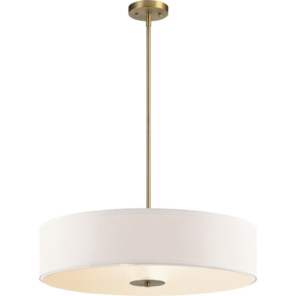 Elegant Satin Black 24" Transitional Drum Pendant with White Shade