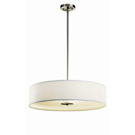 42122NI-Kichler Lighting-3 light Convertible Pendant - with Transitional inspirations - 6 inches tall by 24 inches wide-Brushed Nickel Finish