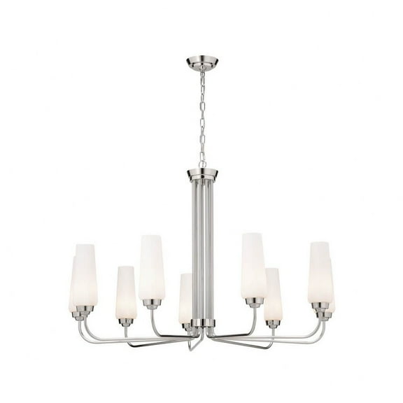 52481PN Kichler Lighting Truby - 9 Light Large Chandelier In Art Deco Style-26 Inches Tall-Polished Nickel Finish    -Traditional Installation