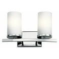 thumbnail image 1 of 45496CH Kichler Lighting Crosby - 2 Light Bath Vanity Approved for Damp Locations - with Contemporary inspirations - 15 inches wide-Chrome Finish, 1 of 7
