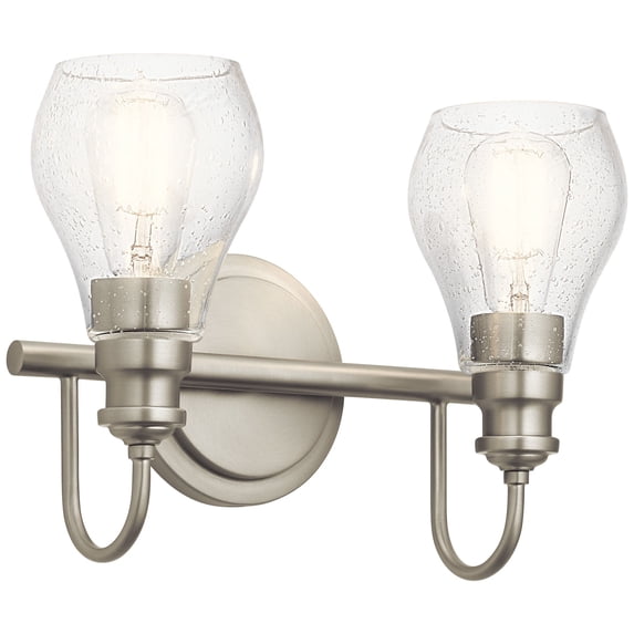 45391NI Kichler Lighting Greeier - 2 Light Bath Vanity Approved for Damp Locations - with Transitional inspirations - 10.25 inches tall by 14.25