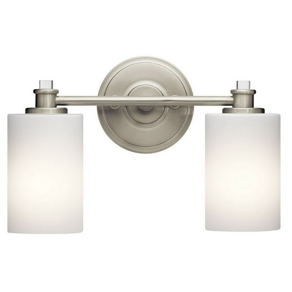 45922NI Kichler Lighting Joelson - 2 Light Swing Arm Bath Vanity Approved for Damp Locations - with Transitional inspirations - 9.25 inches tall by 14