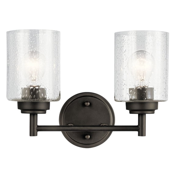 45885OZ Kichler Lighting Winslow - 2 Light Bath Vanity Approved for Damp Locations - with Contemporary inspirations - 12.75 inches wide-Olde Bronze