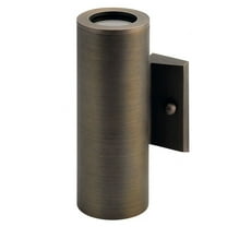 2 Light Up/Down Deck Light 6 Inches Tall By 3 Inches Wide-Centennial Brass Finish Kichler Lighting 15079Cbr