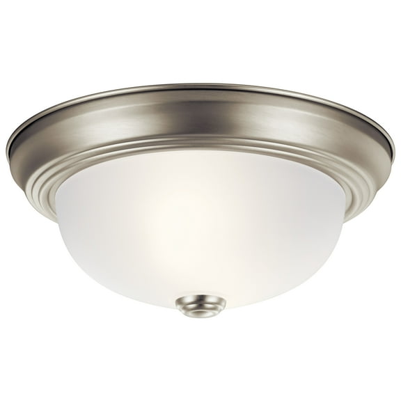 8111NI Kichler Lighting 2 light Flush Mount - with Utilitarian inspirations - 4.75 inches tall by 11.25 inches wide-Brushed Nickel Finish