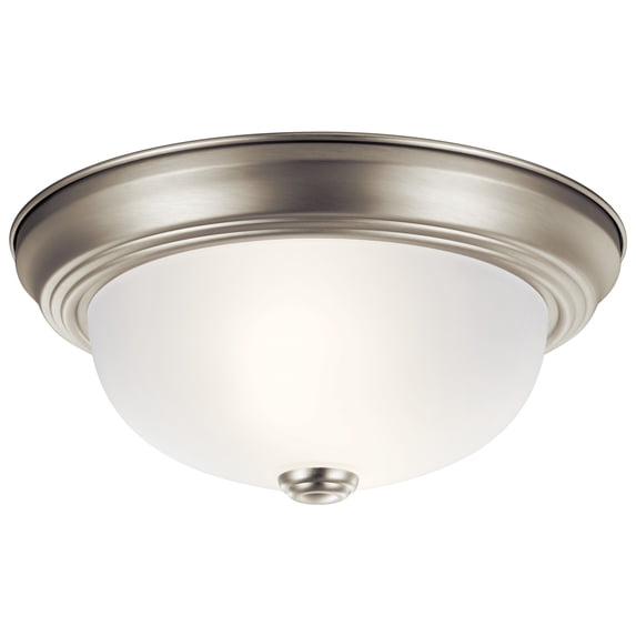 8111NI Kichler Lighting 2 light Flush Mount - with Utilitarian inspirations - 4.75 inches tall by 11.25 inches wide-Brushed Nickel Finish