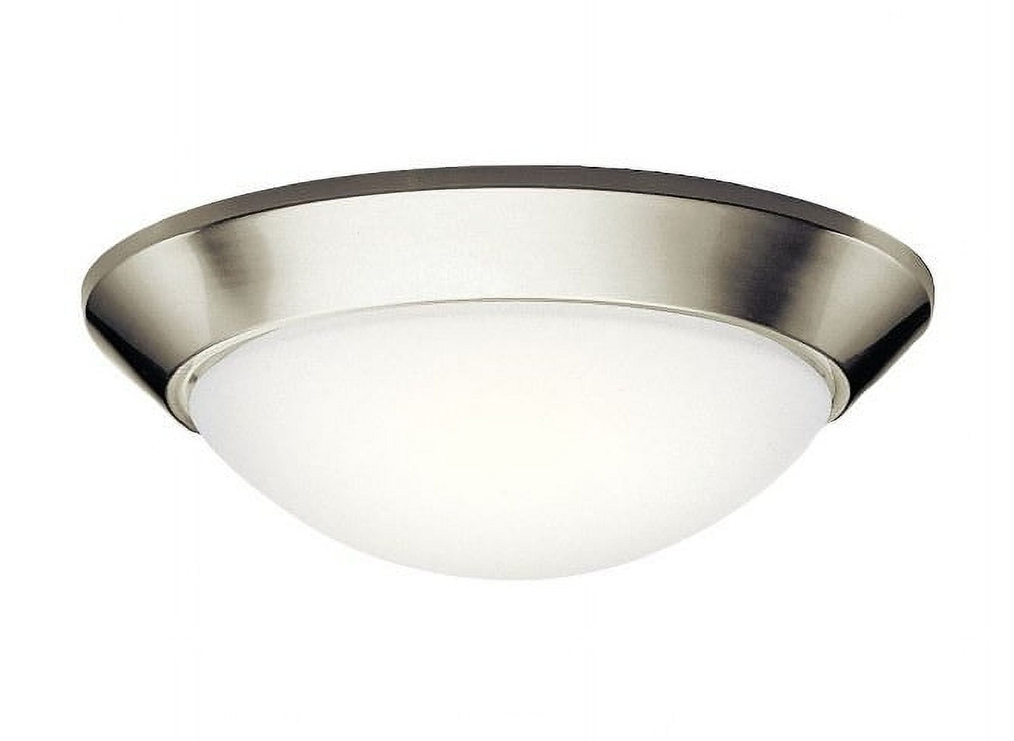 Sleek Brushed Nickel 16.5" Flush Mount with Satin Etched Glass