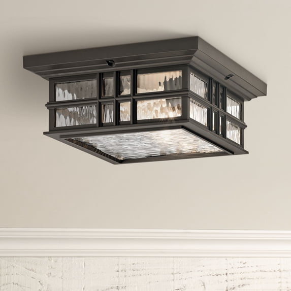 Kichler Beacon Square 12" Olde Bronze Finish Outdoor Ceiling Light