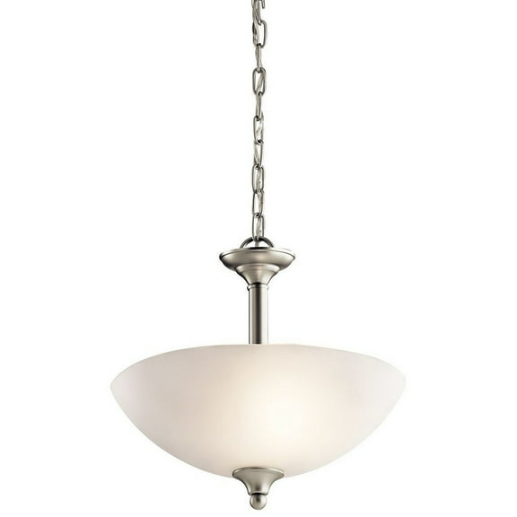 43641NI Kichler Lighting Jolie - 2 Light Convertible Pendant - with Transitional inspirations - 13.75 inches tall by 15 inches wide-Brushed Nickel