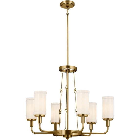 6 Light Medium Chandelier In Homestead Style-23.75 Inches Tall And 29 Inches Wide-Natural Brass Finish -Traditional Installation Kichler Lighting