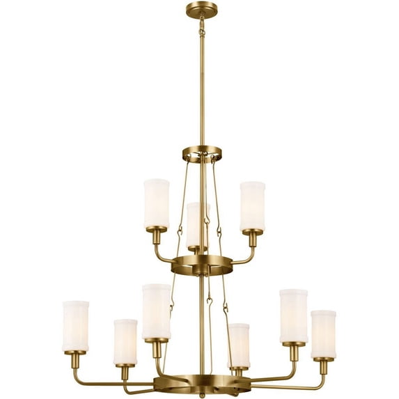 9 Light 2-Tier Chandelier In Homestead Style-37.25 Inches Tall And 39.75 Inches Wide-Natural Brass Finish -Traditional Installation Kichler