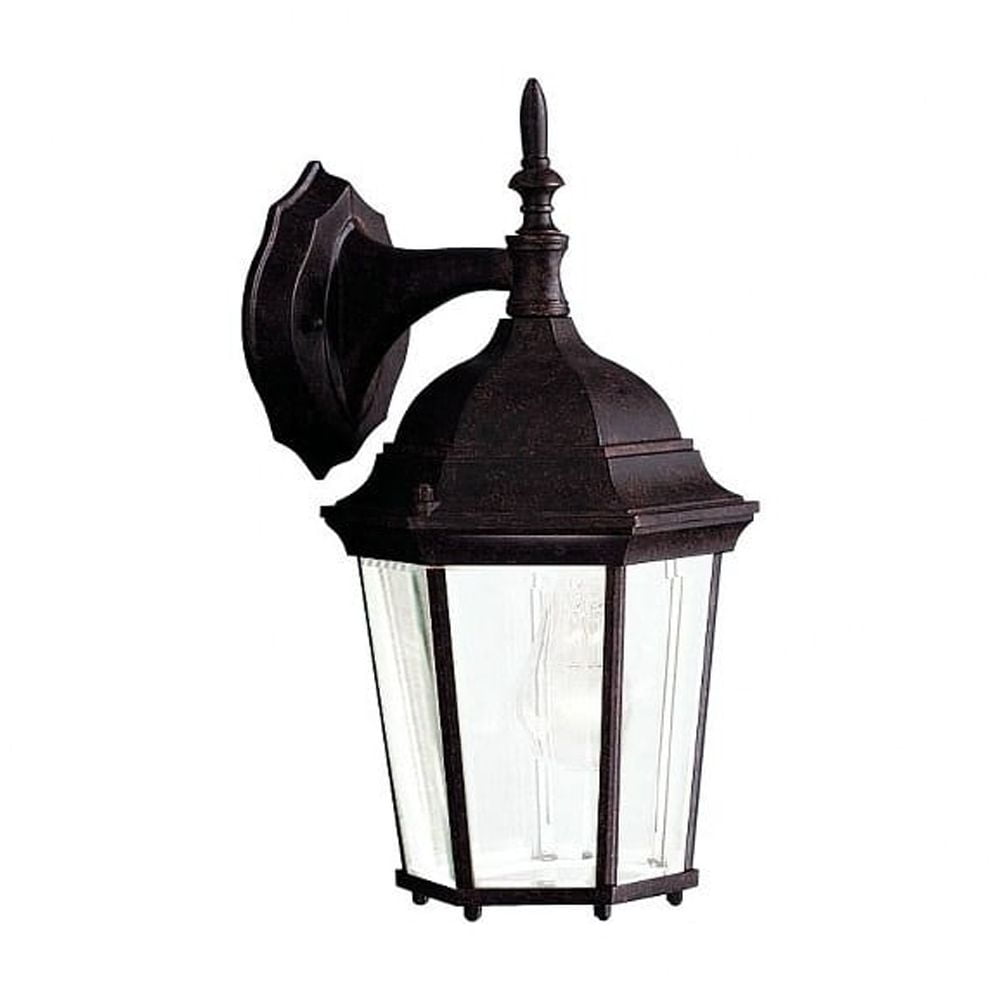 Classic Colonial Black Lantern Sconce with Clear Beveled Glass