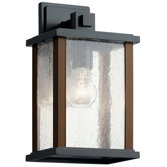Kichler Marimount 12.75" 1 Light Black Outdoor Wall Sconce with Clear Glass