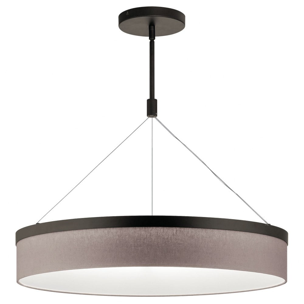 Elegant Satin Nickel 26" LED Drum Pendant with Contemporary Design
