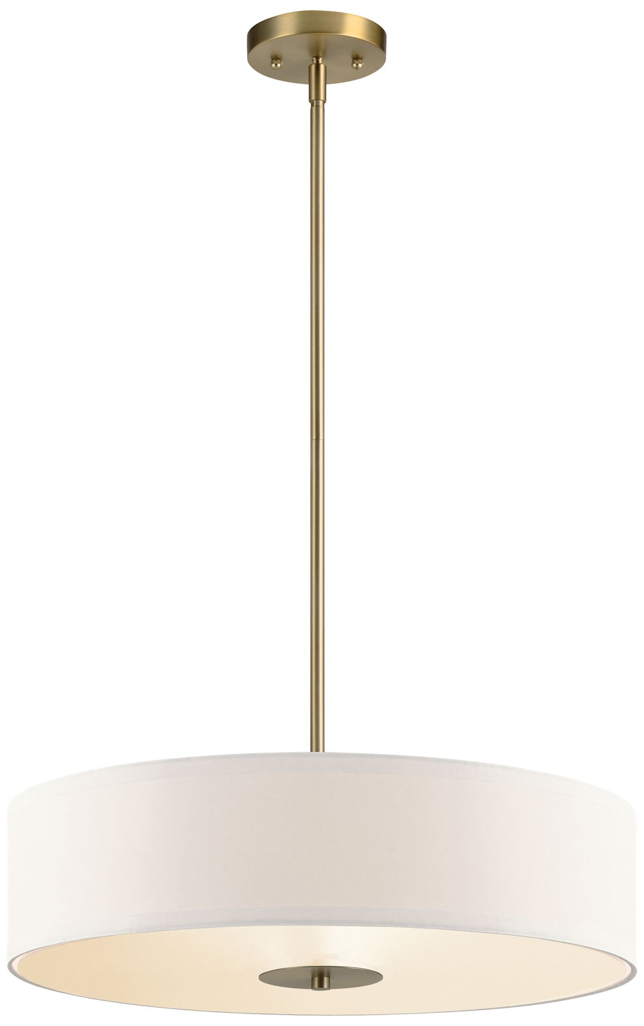 20" Classic Bronze Drum Pendant Light with White Shade