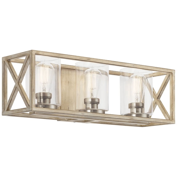 Kichler Moorgate 22 3/4" Wide 3-Light Distressed White Rustic Bath Light