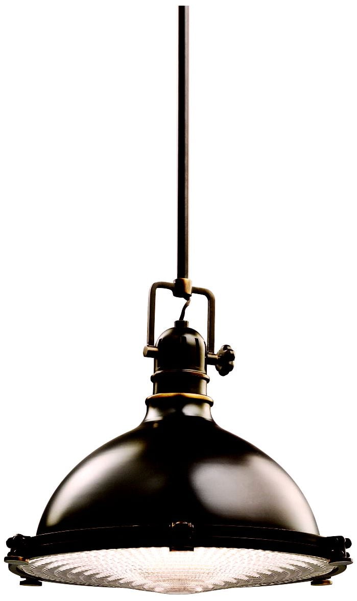 Vintage Charm 13'' Polished Nickel Dome Pendant with Copper Shade