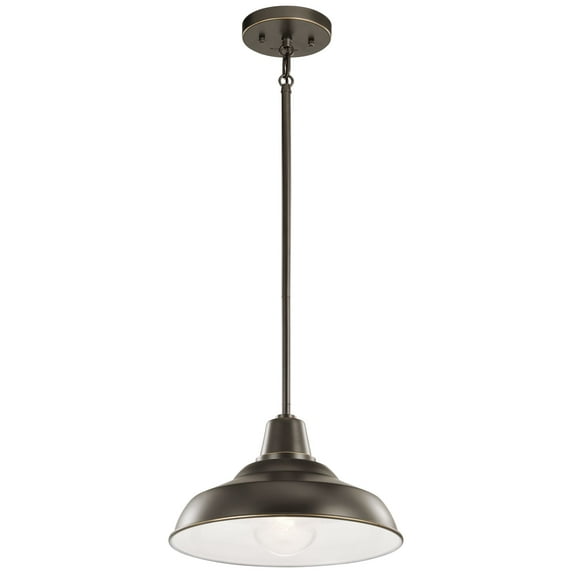 1 Light Outdoor Convertible Pendant With Vintage Industrial Inspirations 11 Inches Tall By 12.5 Inches Wide-Olde Bronze Finish Kichler Lighting
