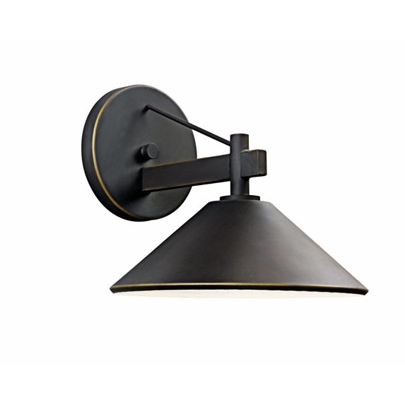 Kichler Ripley 9" 1 Light Olde Bronze Outdoor Wall Sconce with Metal Shade