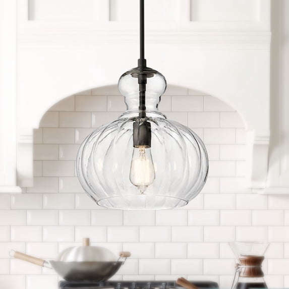 Kichler Riviera 11 1/2" Wide Olde Bronze Fluted Glass Mini Pendant