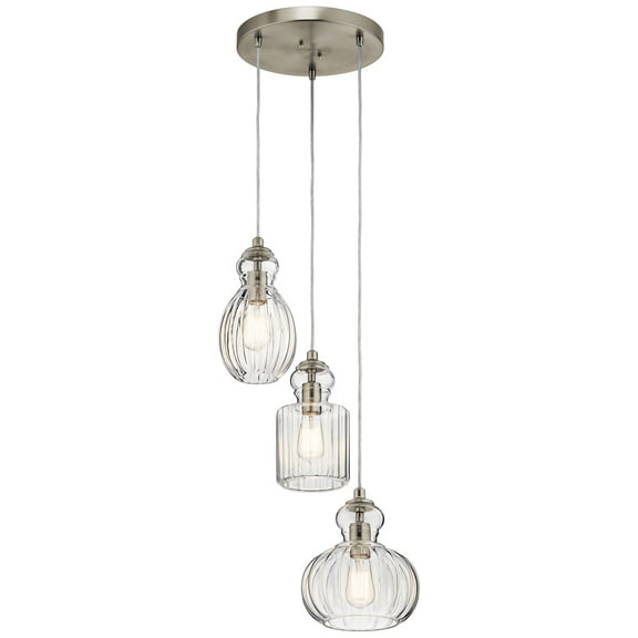 Kichler Riviera 18" Wide Brushed Nickel Multi Light Pendant