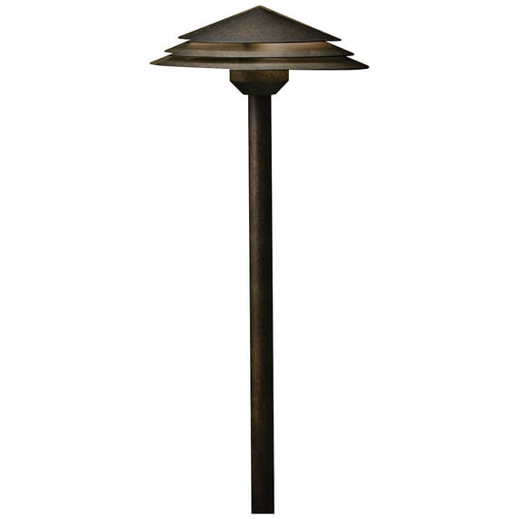 Kichler Round Tiered 21" High Bronze 2700K LED Path Light