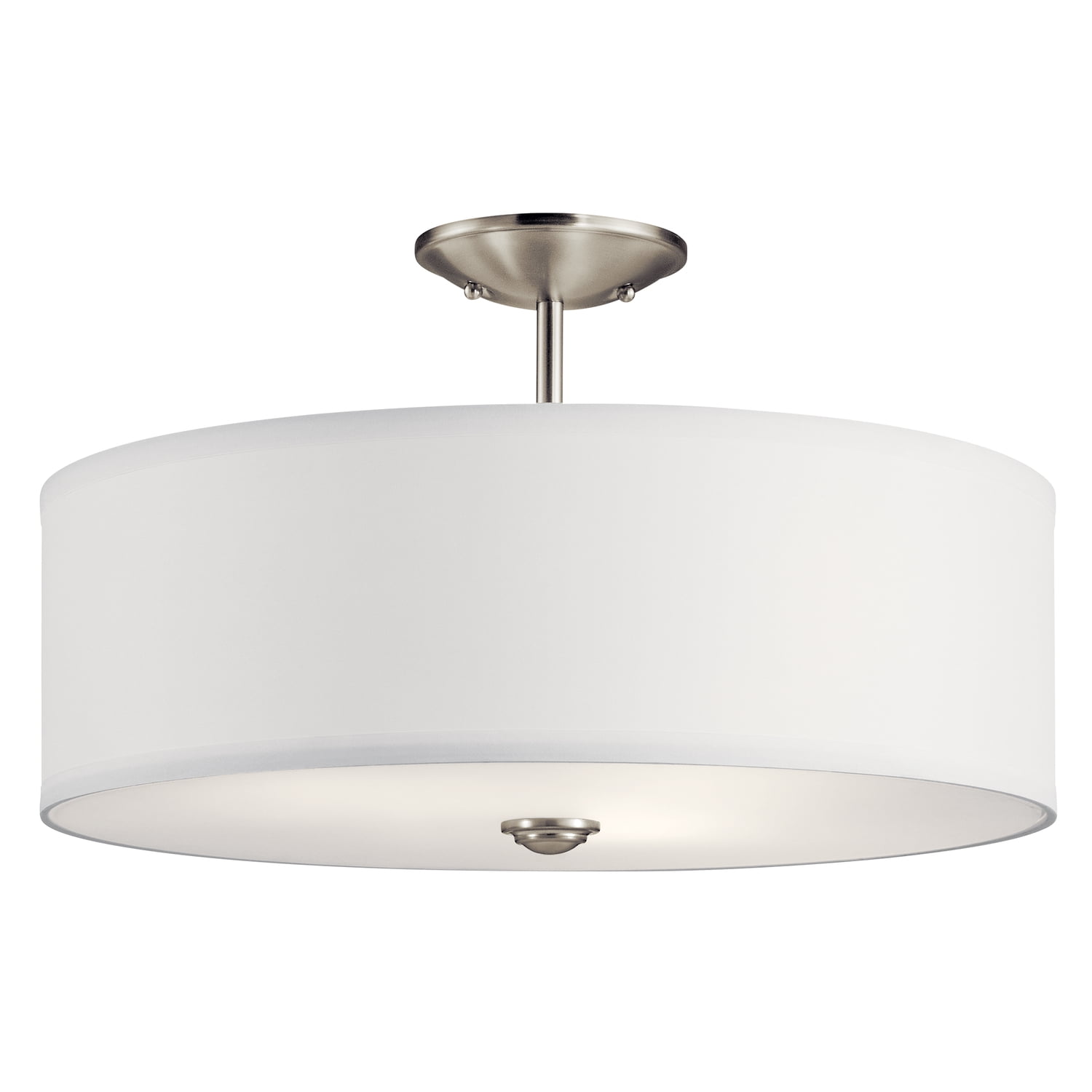 Shailene 18" Brushed Nickel Semi-Flush Mount Light with Satin Etched Shade