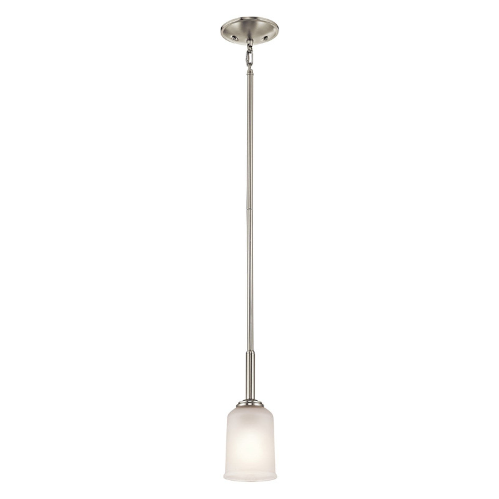Brushed Nickel Mini Pendant with Satin Etched Glass