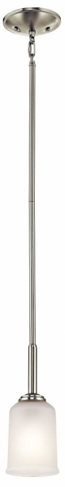 Brushed Nickel Mini Pendant with Satin Etched Glass