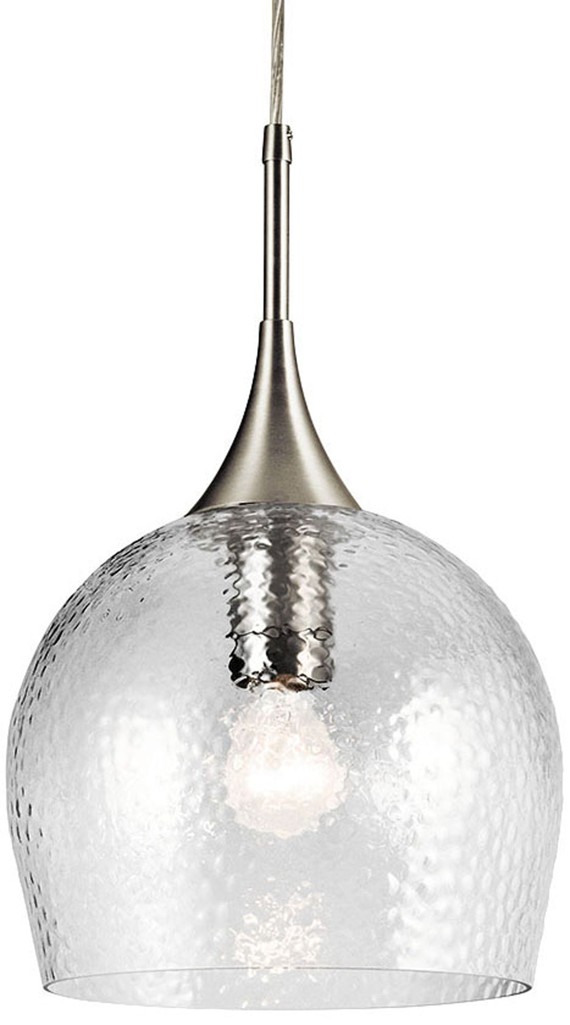 Sloane Transitional 10.5" Brushed Nickel Pendant with Clear Glass